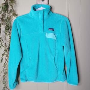 Patagonia Women's Winter Fleece Pullover Jacket Light Blue/Mint XS